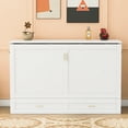 thumbnail image 2 of MODERNLUXE Multi-Functional 2-in-1 Murphy Cabinet Bed,Full Size Bed Frame Murphy Chest Bed with Built-in Power Strip & Drawer, Full Foldable Platform Bed, White, 2 of 7