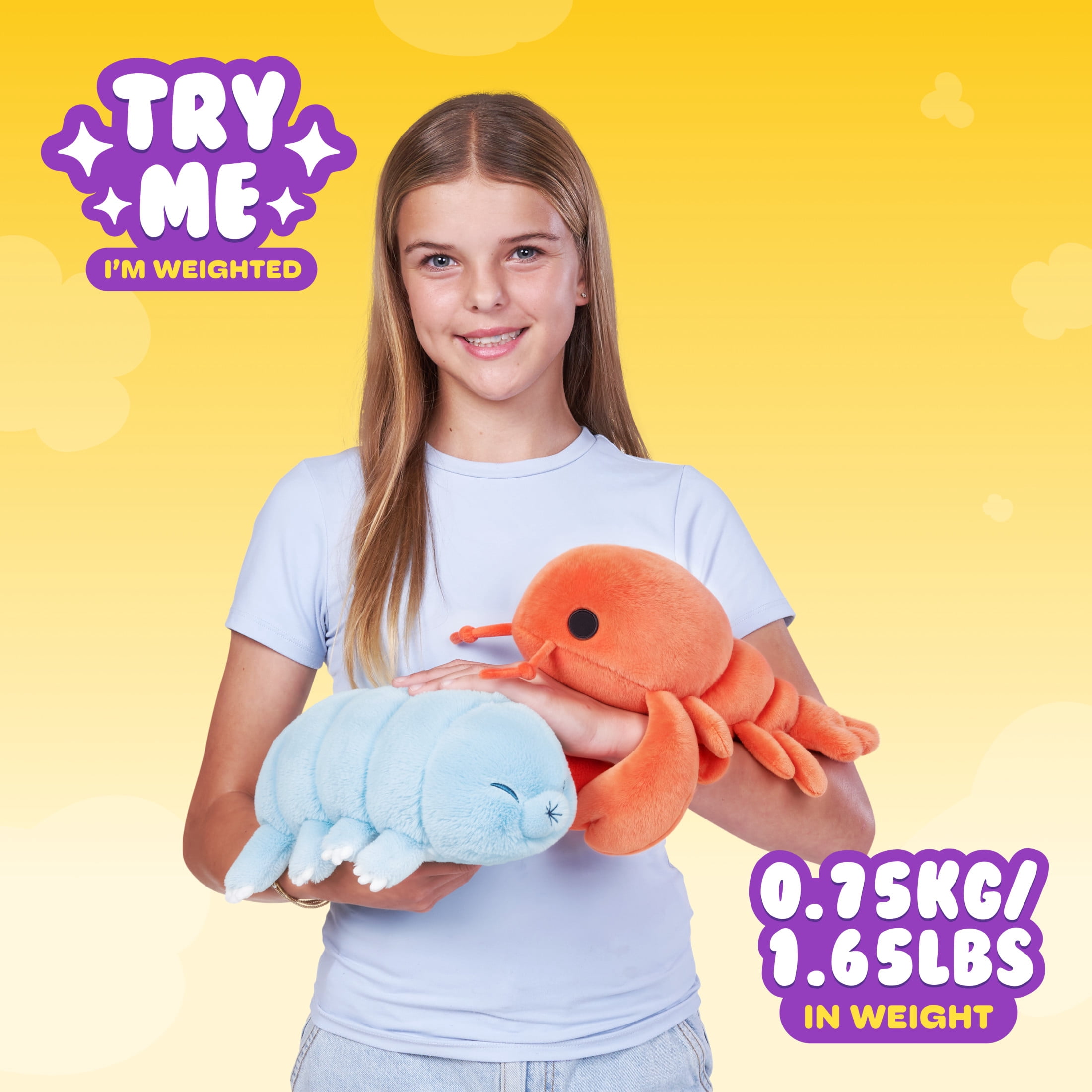 Hug a Lumps Small 1.65 lbs Lenny the Lobster Weighted Plush, Soft Stuffed Animal Toy by ZURU