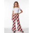 thumbnail image 2 of Girls Flared Wide Leg Pants, Digital Print Casual Bell Bottom Trousers, Slim Fit Kids Fashion Bottoms for Ages 4-13, Spring Summer Wear, 2 of 6