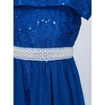 thumbnail image 4 of iEFiEL Girls Rhinestone Floral Lace Maxi Romper Dress for Pageant School Dance Birthday Party, 4 of 7