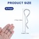 thumbnail image 3 of Uxcell 10-Pack Pasadores de Chaveta, Clips R de Acero de Resorte de 2 mm de Diámetro y 1.8" de Largo para Bloqueo de Remolque/Mecánicos, Sujetadores de Resorte Pasador de Enganche [Plateado], 3 of 7
