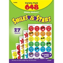 Trend Enterprises Stinky Stickers, Smiles and Stars, Variety Pack, 3/4 inch, Pack of 648