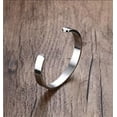 thumbnail image 4 of Stainless Steel Mens Cuff Bracelet,4MM+6MM Steel Bracelet,Retro Silver Open Bracelet,Bracelet with Adjustable Opening,Lightweight Bracelet for Valentine's Day, 4 of 6
