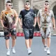 thumbnail image 4 of Camiseta lisa de hombre de talla 5xl, chándal elástico, novedad en trajes deportivos, conjuntos de pantalones cortos gráficos, Kpop, poliéster, holgado, talla XL, 4 of 5