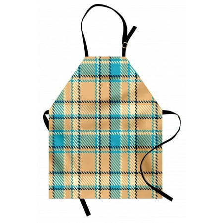 

Checkered Apron Zigzag Patterned Lines Ancient Celtic Culture Inspired Fashion Unisex Kitchen Bib Apron with Adjustable Neck for Cooking Baking Gardening Cream Pale Blue Dark Blue by Ambesonne
