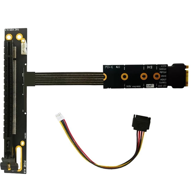M.2 NVMe PCIe 4.0 x4 Adapter Cable with Gold-Plated Contacts Amphenol Gen 4 Connector for Multiple Devices