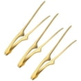 thumbnail image 1 of Uxcell 3 Pcs Pinzas para BBQ Coreanas y Japonesas 11.2" Acero Inoxidable 430 Oro, 1 of 6