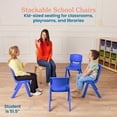 thumbnail image 3 of ECR4Kids Plastic School Stackable Chair, 14in, Classroom Furniture, Blue, 4-Pack, 3 of 9