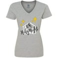 thumbnail image 3 of Inktastic Oh Holy Night Christmas Nativity with Yellow Stars Women's V-Neck T-Shirt, 3 of 5