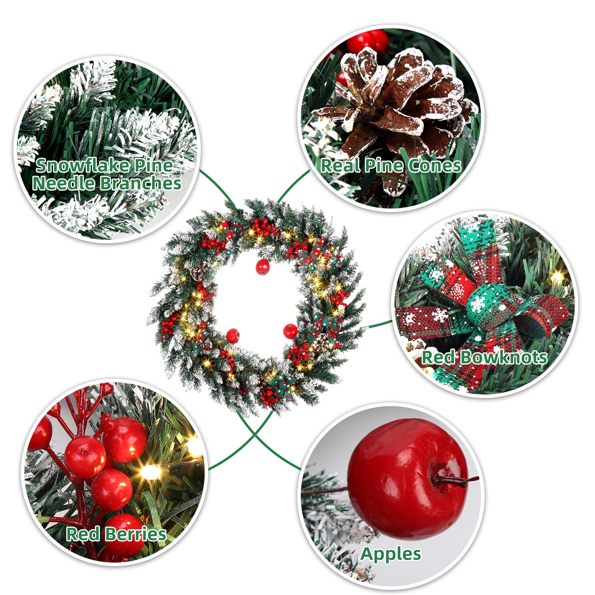 2022 Christmas Decorations for Home Handmade Berry Heart Wreath Front Door  Wreaths Navidad New Year Rustic Festivals Natal Decor - Price history &  Review, AliExpress Seller - Mr Pine Cone Store