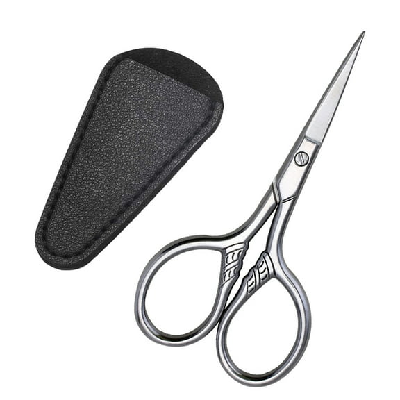 Dinheiro Small Precision Scissors,   Steel Multi-Purpose Grooming Kit for Facial Hair, Beard, with Sheath