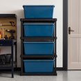 thumbnail image 3 of Boîte de Rangement en Plastique L avec Couvercle et Loquets Solution d'Organisation de Garage Durable Contenants Empilables Emboîtables Poignée de Tirage Sécurisée, 3 of 8