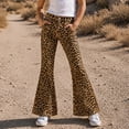 thumbnail image 2 of Vividxx Pants For Girls Leopard Print Wide Leg Flare Pants For Kids Casual Everyday Trousers With Pockets Comfortable Fit Elastic Waist Fashion 13-14 Years, 2 of 5