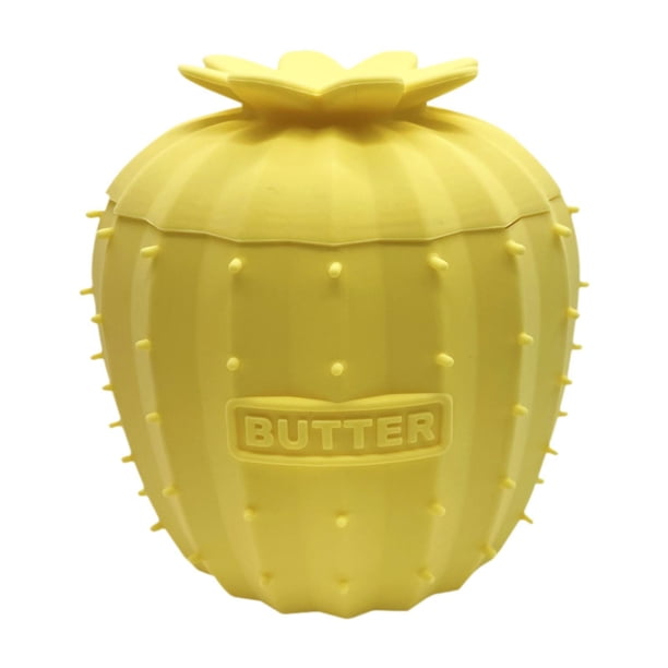 Mantequera de silicona con forma bonita y práctica para guardar mantequilla Amarillo