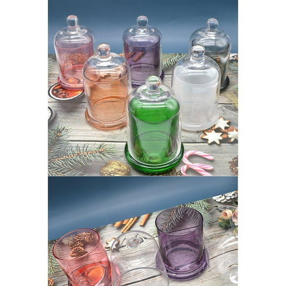 Cloche for Candle Decorative Candle Stick Candle Holders Bulk Windproof Glass Candlestick 15.5X10.2CM