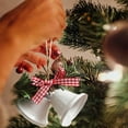 thumbnail image 2 of Guanhe 2Pcs White Christmas Bells with Pine Cones Berries, Tree Hanging Ornament Metal Bells for Christmas Holiday Decoration, 2 of 6