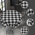 thumbnail image 5 of Gingham Buffalo Check Black And White Plaid Farm Waterproof Picnic Patio Party Round Table Cloth Cover Decorations Fabric 60 Inch Circular Tablecloth For 20-47 Inch Home Dining Room Kitchen Decor, 5 of 6