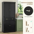 thumbnail image 5 of Gymax 72'' Kitchen Pantry Storage Cabinet Tall Freestanding Cupboard w/ 4 Doors Large Drawer Black, 5 of 8