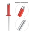 thumbnail image 4 of Unique Bargains Rivets Aveugles à Tête Ronde Plate en Aluminium de 5 Mm x 20 Mm, Pack de 25 Rouge, 4 of 5