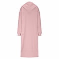 thumbnail image 5 of AUNVITO Women's Casual Hooded Dress with Pockets and Side Slit Comfortable Lounge Wear, 5 of 7