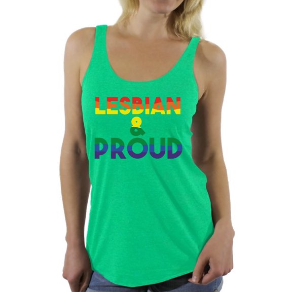 Awkward Styles Lesbian & Proud Sleeveless Shirt LGBTQ Racerback Tank Tops