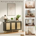 thumbnail image 2 of Walsunny Sideboard Buffet Storage Cabinet,Kitchen Storage Cabinet with 3 Rattan Decorated Doors, Accent Cabinet Sideboard Cabinet for Dining Room, Living Room, Entryway, Hallway,Black, 2 of 8