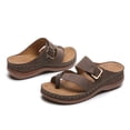 thumbnail image 4 of Women's Summer Plus-size Casual Slip- Sandals With Wedge And Metal Buckle Sandals Sandals for Women 2025 Brown 37, 4 of 8