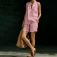 thumbnail image 6 of akafmk 2 Piece Shorts Sets for Women Linen Sleeveless Top and Shorts Loose Summer Casual Outfits, 6 of 7
