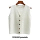 thumbnail image 4 of Sonducket Chaleco tipo suéter sin mangas, cálido y versátil para mujer. Manténgase cómodo y elegante durante todo el año. Prendas para la parte del cuerpo Blanco S, 4 of 6