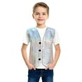 thumbnail image 2 of CUZIBR Girls Tops Girls Sequin Top Sleeveless V-Neck Tank Top Button Down Vest Carnival Vest Glitter Party Dancewear Waistcoat Athletic Baggy Tops,Silver,5-6 Years, 2 of 4