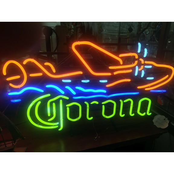 Queen Sense 17"x14" Buffett Margaritavilies Airplane Plane Neon Sign Man Cave Handmade Neon Light 117JBMOA