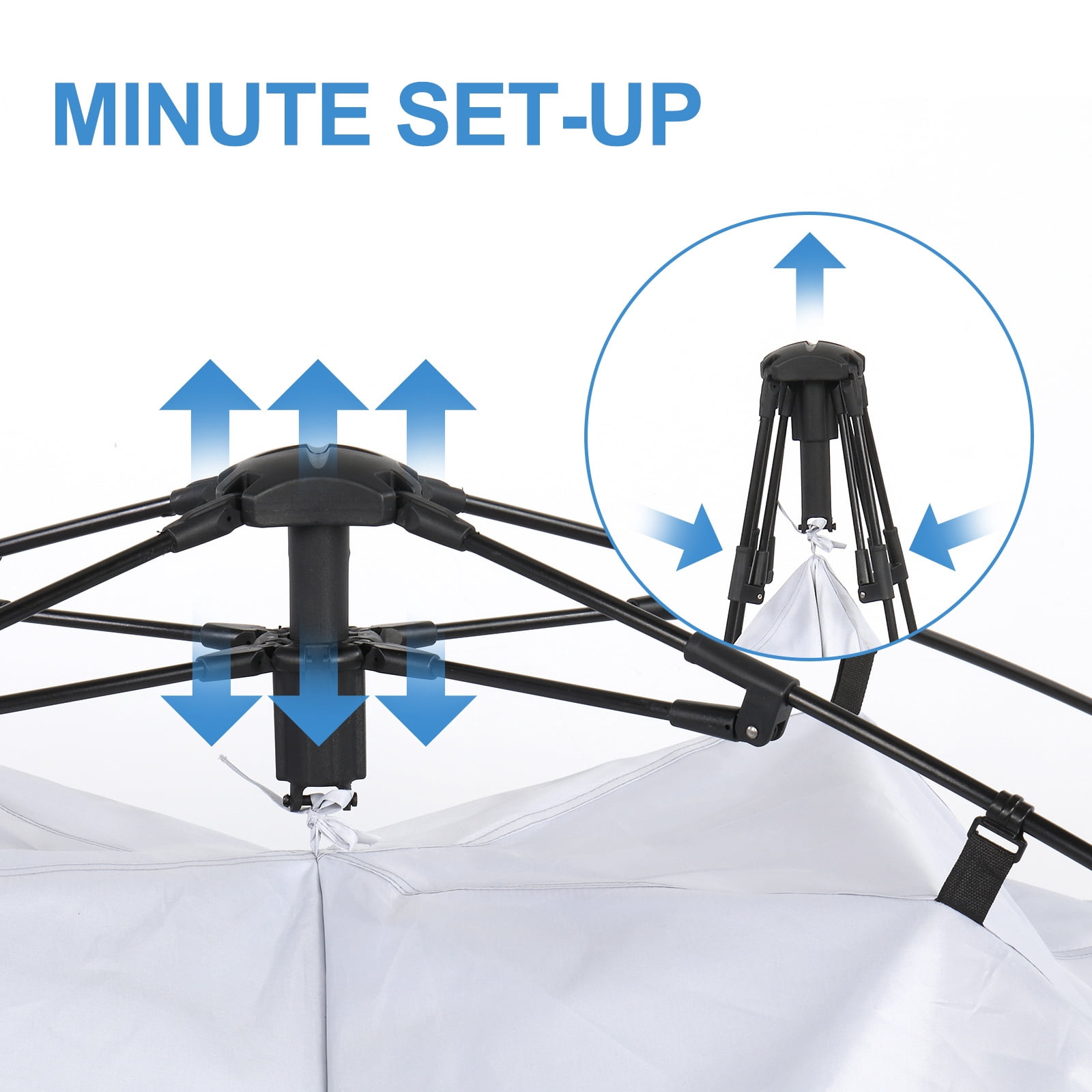 IVV 2 Room Pop Up Shower Privacy Tent Dressing Room Sun Shelter for Outdoor Camp Toilet Camping Biking Fishing, Blue/White