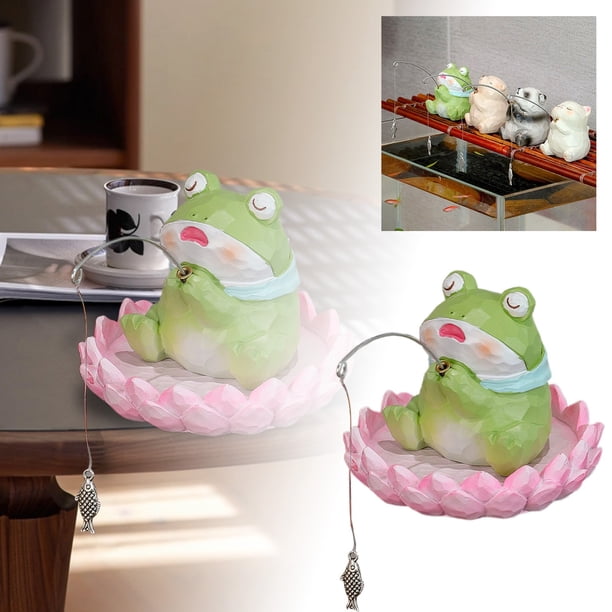 Adorno Zen Para Escritorio Y Salón Figurita Decorativa De Rana De Resina Para Aliviar El Estrés Y Embellecer El Espacio
