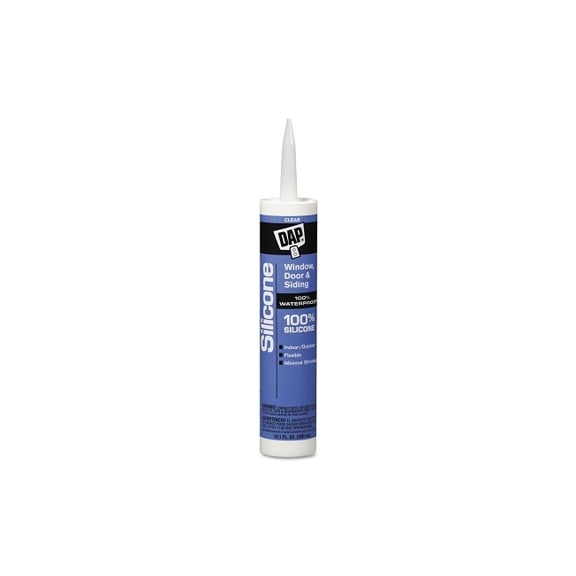 DAP 100% Silicone 9.8 oz Clear Rubber Window, Door and Siding Sealant