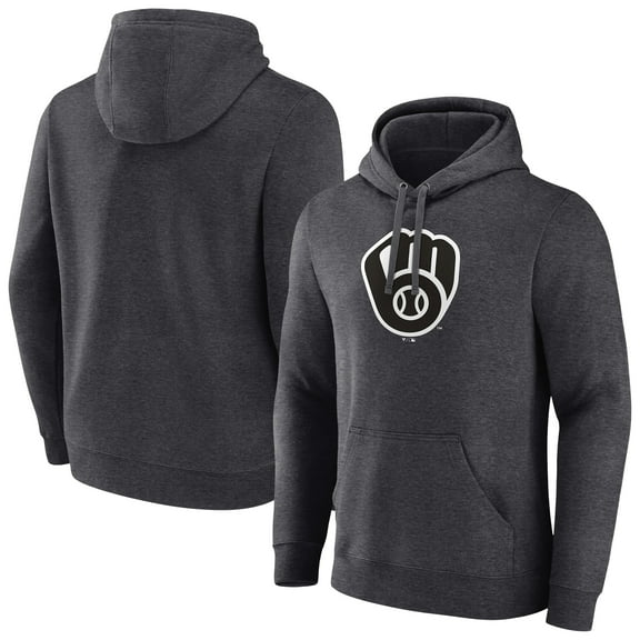 Men's Charcoal Milwaukee Brewers Monochrome Pullover Hoodie