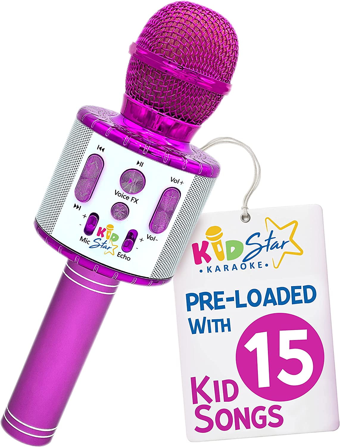 Move2Play Kids Star Karaoke, Kids Bluetooth Microphone, + 15 Pre-Loaded ...