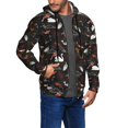thumbnail image 2 of Goofa Animal Koi Fish Pattern Mens Full-zip Hoodie, Zip-up Pullover Hooded Sweatshirt, Kangaroo Pocket Hoodie Ideal for Daily Wear, Travel, and Home-Medium, 2 of 5