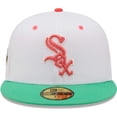 thumbnail image 2 of Men's New Era White/Green Chicago White Sox Inaugural Season at Comiskey Park Watermelon Lolli 59FIFTY Fitted Hat, 2 of 5