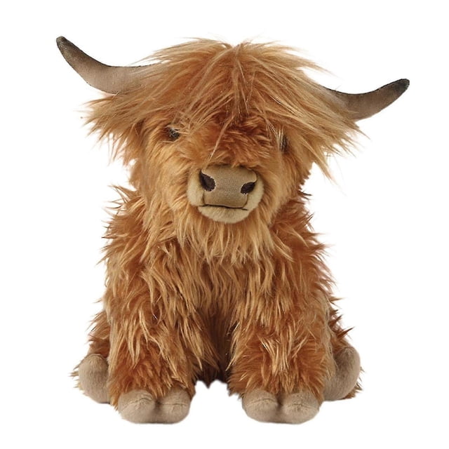 12" "Long haired highland cows, large long haired animals