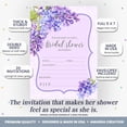 thumbnail image 4 of Lilac Floral Purple Bridal Shower Invitations, 20 Fill-In Cards with Envelopes, 5x7 Wedding Shower Invitations for Bride, Bridal Party Supplies and Decorations, Made in USA by Amanda Creation, 4 of 9
