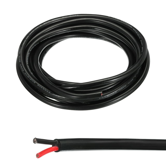 Unique Bargains 12 Gauge Electrical Wire 2 Conductors 16.4Ft PVC Power Cable Wire Oxygen-Free Copper Cable
