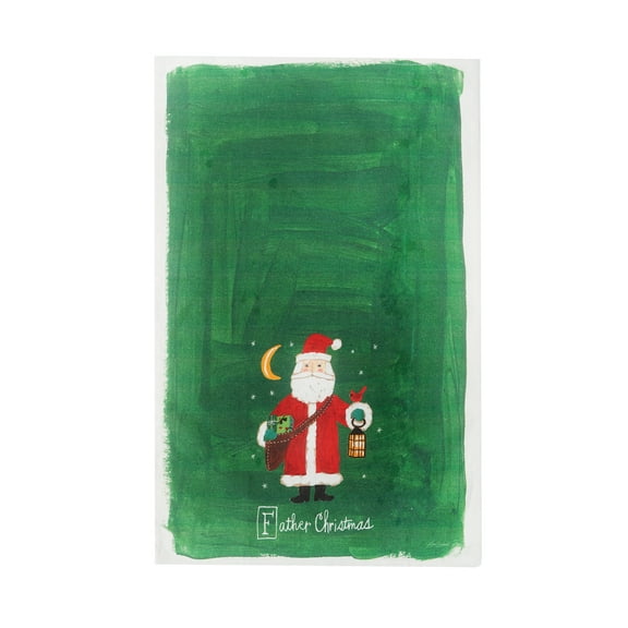 "Father Christmas Alphabet "F" 100% Cotton Printed Flour Sack DishDishtowel