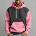 thumbnail image 5 of Men’s Pullover Hoodie Long Sleeve Drawstring Hooded Sweatshirt Kangaroo Pocket Casual Loose Fit Top Pink M, 5 of 5