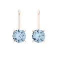 thumbnail image 3 of Clara Pucci 1Ct Natural Sky Blue Topaz Round Cut VVS1 Lever Back Drop Dangle 14k Solid hypoallergenic Gold Designer Earrings For December, 3 of 7