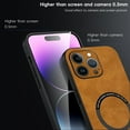 thumbnail image 6 of Mantto for iPhone 16 Pro Case Compatible with MagSafe Charging, Vegan PU Leather Slim Classic Luxury Elegant Thin Drop Protection Protective Cover for iPhone 16 Pro, Brown, 6 of 10