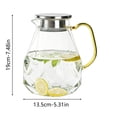 thumbnail image 3 of Hometravel Glass Water Pitcher, Large Capacity Beverage Container with Stainless Steel Lid, Diamond Pattern Jug for Juice Iced Tea, 3 of 3