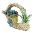 thumbnail image 2 of Ebros Nautical Blue Shell Sea Turtle Swimming By Coral Reef Decorative Statue, 2 of 6