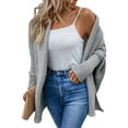 thumbnail image 2 of Women'S Cardigan Sweaters Oversized Chunky Knit Slouchy Wrap Batwing Open Front Outwear Coat Gray XL, 2 of 10