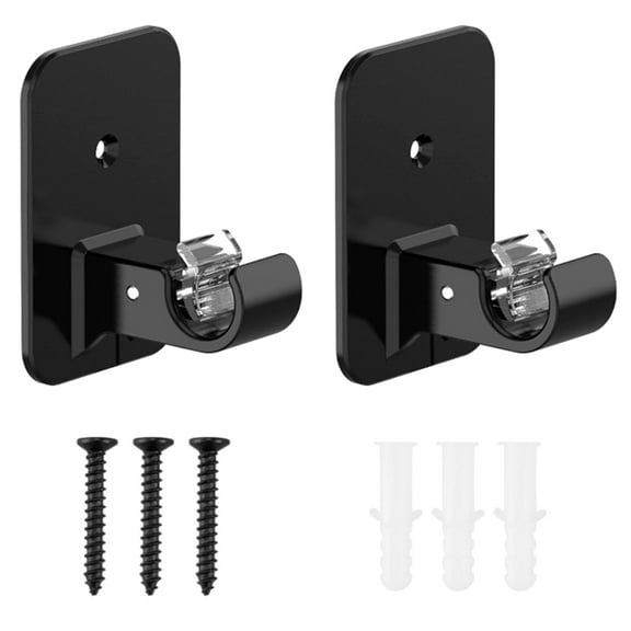 2Pcs Heavy Duty Adhesive Hooks For Curtain Rods No Drilling Required Plastic Brackets
