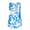 thumbnail image 4 of up to 60% off Gifts Usmixi Womens Tank Tops Fashion Button up Pleated Henley Shirts Plus Size Lightweight Belly Tunic Vest Summer Trendy Floral Print V-Neck Sleeveless Shirts Blouse Sky Blue XL, 4 of 5